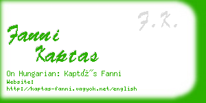 fanni kaptas business card